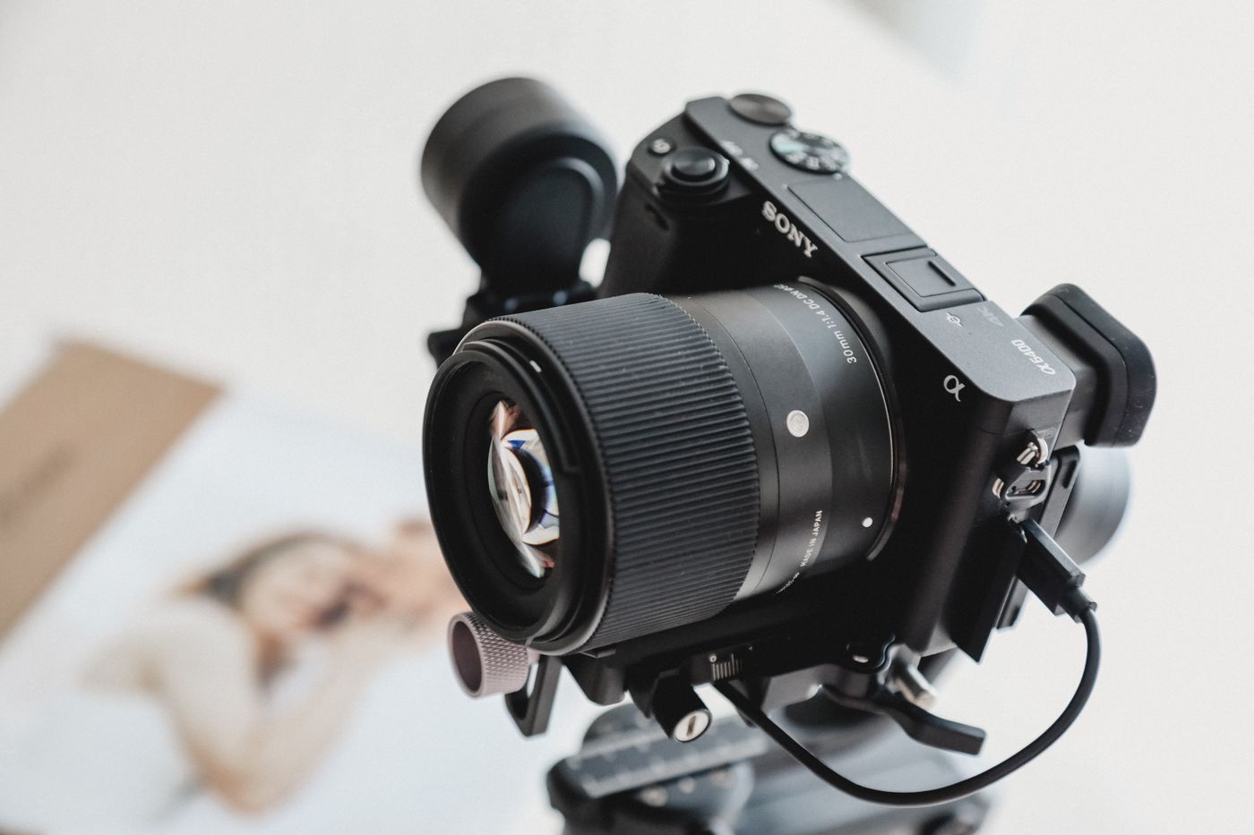 A video camera and tripod