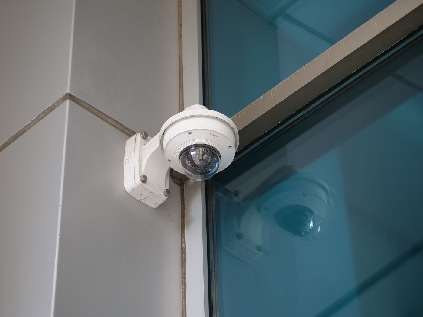 A mounted surveillance camera