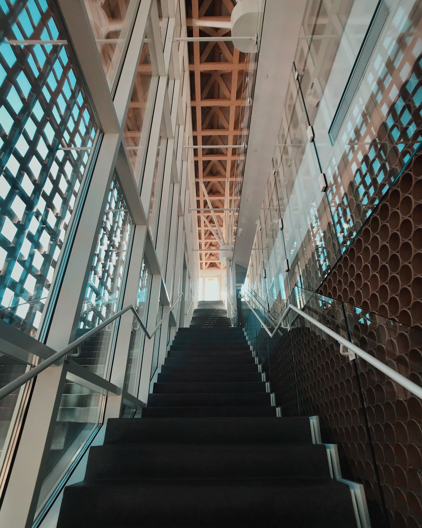 Glass stair railings